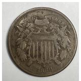 1868 Two Cent Piece Very Good VG details