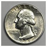 1939-D Washington Silver Quarter Uncirculated UNC