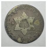 1851 Three Cent Silver 3cS Good G