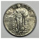 1929-D Standing Liberty Silver Quarter AU