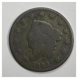 1823 Coronet Head Large Cent About Good AG