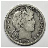 1905-S Barber Silver Half Fine F