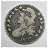 1827 Capped Bust Silver Half Very Good VG