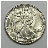 1943 Walking Liberty Silver Half Choice AU