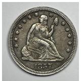 1857 Seated Liberty Silver Quarter Very Fine VF+