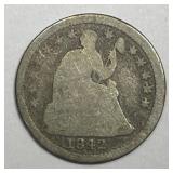 1842 Seated Liberty Silver Half Dime H10c Good