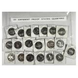 20 Different State Proof Quarters