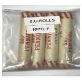 1978 Lincoln Cent BU Lot of 4 Rolls