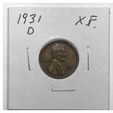 1931-D Lincoln Cent Extra Fine XF