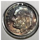 1953 Roosevelt Silver Dime Color Toned BU