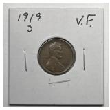 1919-S Lincoln Cent Very Fine VF