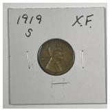 1919-S Lincoln Wheat Cent Extra Fine XF