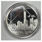 Twin Towers 9/11 New York Silver Plated Medallion