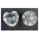 Two Large Clear Gemstone Style Paperweights