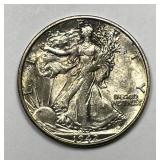 1942-S Walking Liberty Silver Half Choice AU