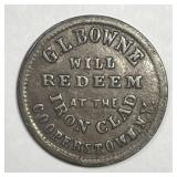 1863 Civil War Token G.L. Bowne Bingham & Jarvis