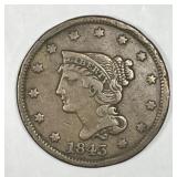 1843 Braided Hair Head Large Cent F/VF