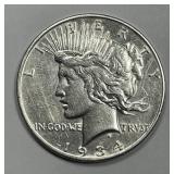 1934-D Peace Silver $1 Uncirculated UNC details