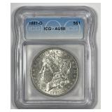 1881-O Morgan Silver $1 ICG AU58