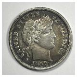 1892 Barber Silver Dime AU details