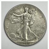 1936-D Walking Liberty Silver Half Extra Fine XF