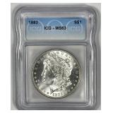 1883 Morgan Silver $1 ICG MS63