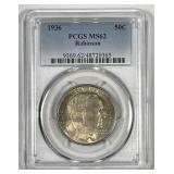 1936 Robinson Commem Half PCGS MS62