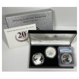 2006 Silver Eagle 20th Anniversary 3-Coin Set