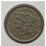 1856 Braided Hair Large Cent Upright 5 Very Fine