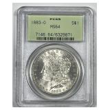 1883-O Morgan Silver $1 OGH PCGS MS64