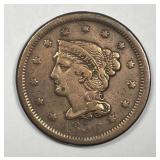 1856 Braided Hair Large Cent Fine F details