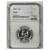 1952 Washington Silver Quarter Proof NGC PF66