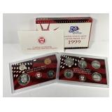 1999 Silver Proof Set in Red Box with COA