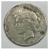 1928 Peace Silver $1 Horrible Condition