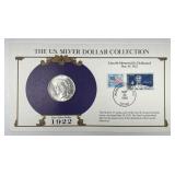 1922 Peace Silver $1 Ch AU In Educational Folio