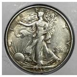 1937 Walking Liberty Silver Half AU