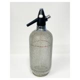 Vintage Mesh-Wrapped Soda Siphon