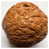 Hand-Carved "Walnut" Decorative Ball