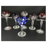 6 Bohemian Crystal Wine Goblets