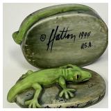 Hatton 1994 Green Lizard Trinket Box