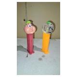 Vintage bubble man and crystal clear pumpkin Pez