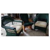 SET OF 3 OUTDOOR WICKER LOUNGE SET