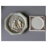 Madame Butterfly Plate and Vintage Tile