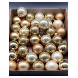 Satin/Glittered/Shiny Gold Glass Christmas Bulbs