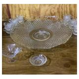 Tiffin Fan Diamond 15041 punch set Torte plate