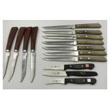 Lot of Steak Knives, Wusthof, Quikut & T&C