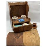 Wooden Recipe Cabinet & Cutting Boards