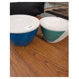 New Heavy Plastic Mixing Bowls with Lids - 2