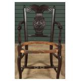 Antique French Carved Wood Armchair