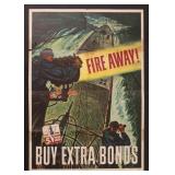 Fire Away War Bonds Poster, WW2